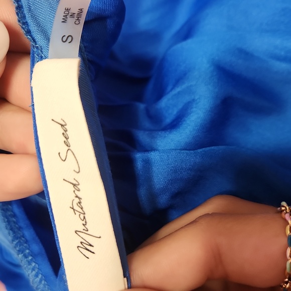 Mustard Seed Blue Ruffled Jumpsuit - Picture 3 of 4